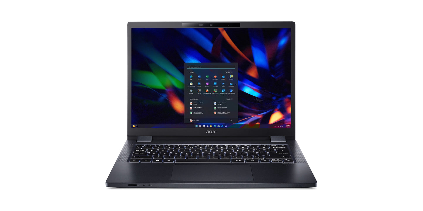 Acer TravelMate P4 TMP414-53G-78YY Intel® Core™ i7 i7-1355U Laptop 14" WQXGA 32 GB DDR4-SDRAM 512 GB SSD NVIDIA GeForce RTX 2050 Wi-Fi 6 (802.11ax) Windows 11 Pro Blue