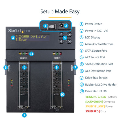 StarTech.com SM2DUPE11 media duplicator HDD/SSD duplicator Black 1 copies