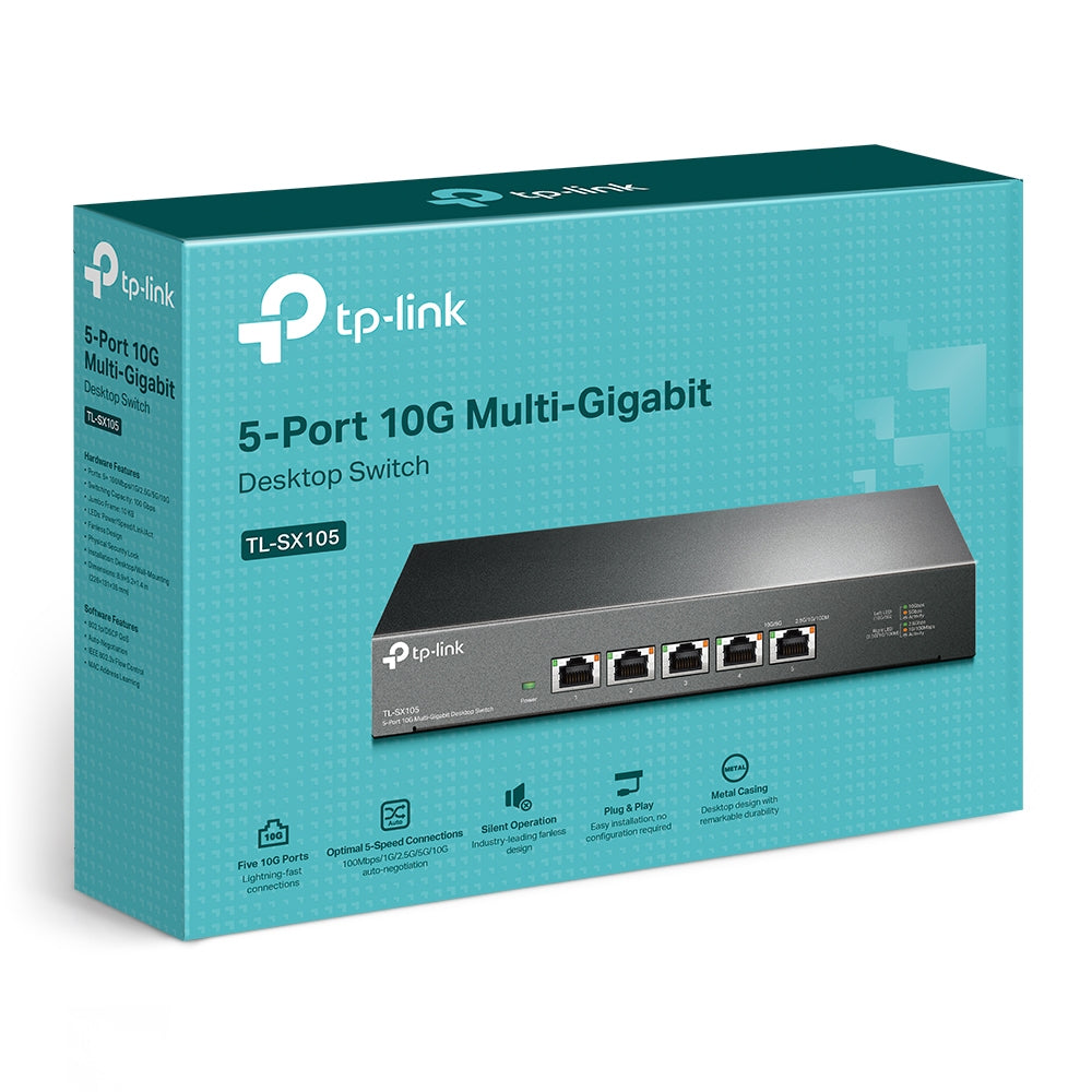 TP-Link TL-SX105 network switch Unmanaged 10G Ethernet (100/1000/10000) Black