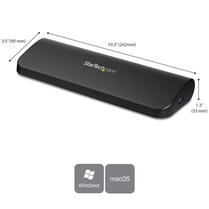 StarTech.com USB3SDOCKHDV laptop dock/port replicator Wired USB 3.2 Gen 1 (3.1 Gen 1) Type-B Black