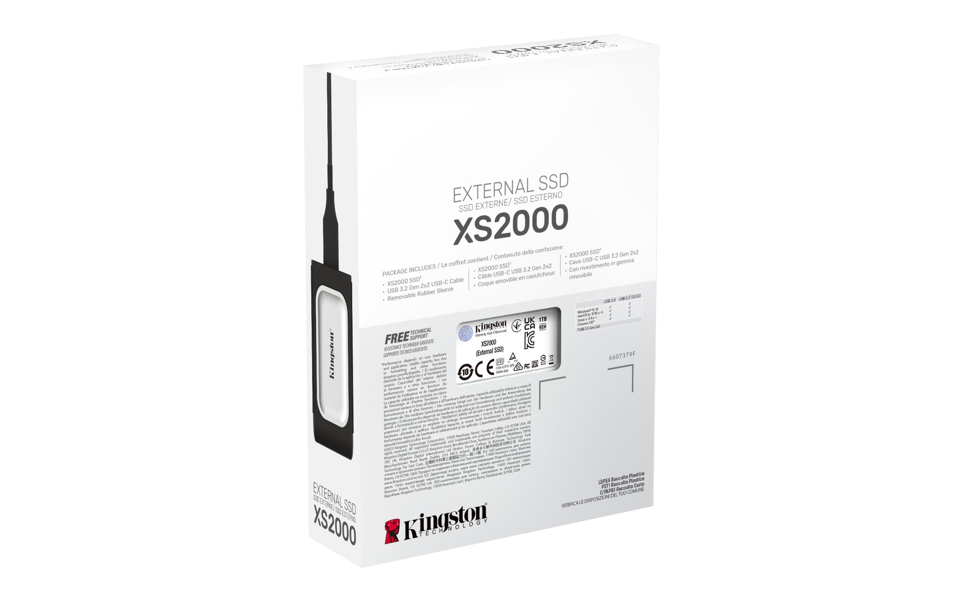 Kingston Technology XS2000 1 TB USB Type-C 3.2 Gen 2 (3.1 Gen 2) Black, Silver