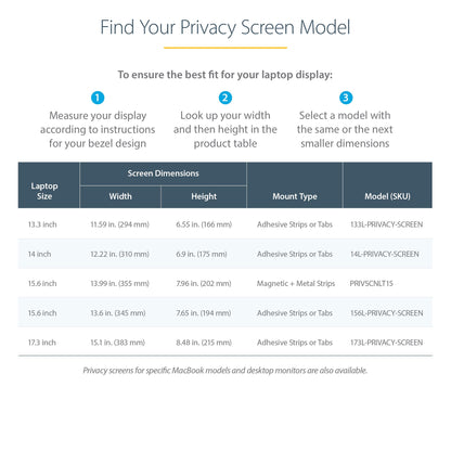 StarTech.com 173L-PRIVACY-SCREEN display privacy filters 17.3" Laptop Frameless display privacy filter