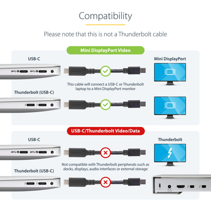 StarTech.com CDP2MDPMM1MB video cable adapter 39.4" (1 m) USB Type-C Mini DisplayPort Black