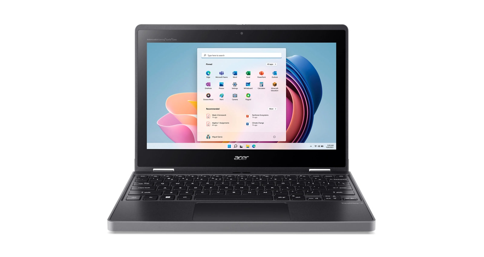 Acer TravelMate Spin B3 TMB311RN-33-C62J Intel® Celeron® N N100 Hybrid (2-in-1) 11.6" Touchscreen HD 8 GB LPDDR5-SDRAM 128 GB SSD Wi-Fi 6 (802.11ax) Windows 11 Pro Education Black