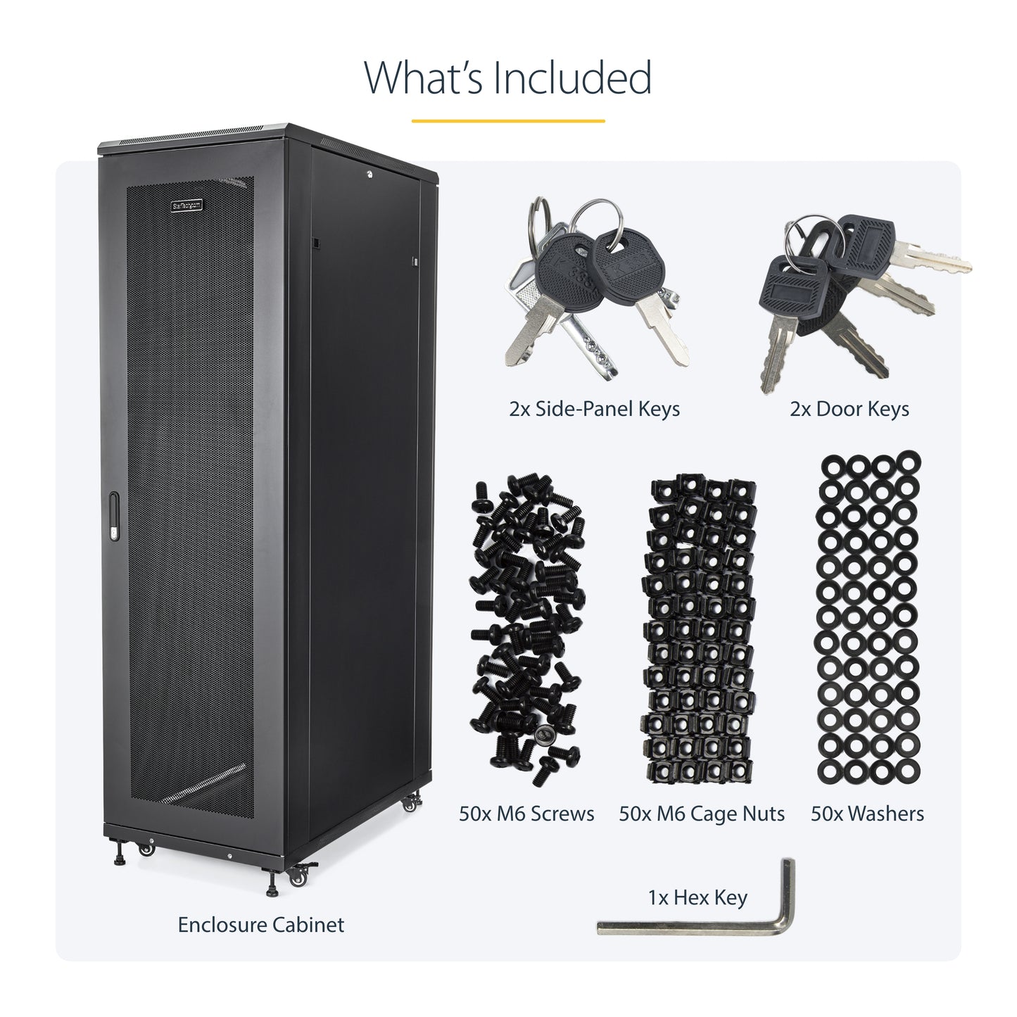 StarTech.com RK4236BKB rack cabinet 42U Freestanding rack Black