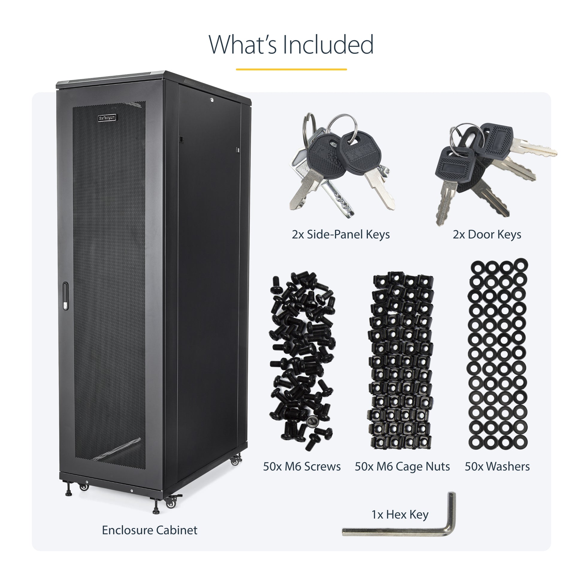 StarTech.com RK4236BKB rack cabinet 42U Freestanding rack Black