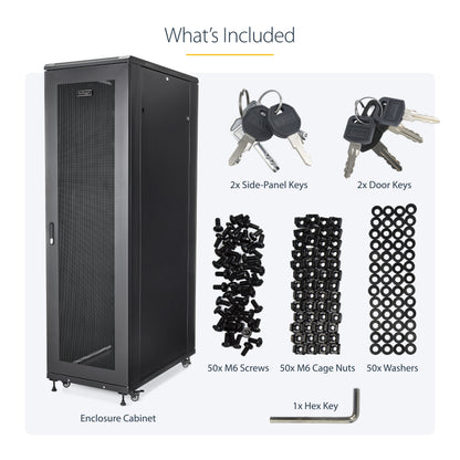 StarTech.com RK4236BKB rack cabinet 42U Freestanding rack Black