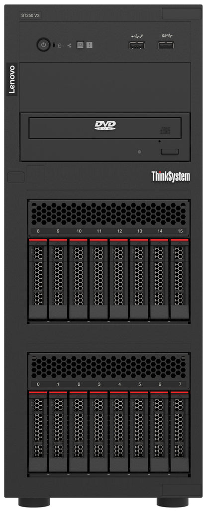 Lenovo ThinkSystem ST250 V3 server Tower Intel Xeon E E-2456 3.3 GHz 16 GB DDR5-SDRAM 800 W