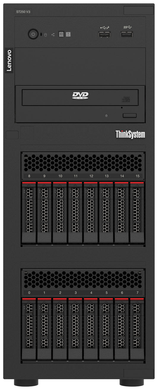Lenovo ThinkSystem ST250 V3 server Tower Intel Xeon E E-2456 3.3 GHz 16 GB DDR5-SDRAM 800 W