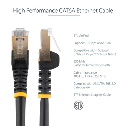 StarTech.com C6ASPAT25BK networking cable Black 299.2" (7.6 m) Cat6a