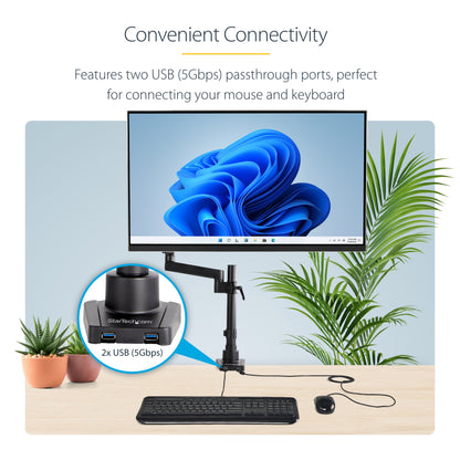 StarTech.com ARMPIVOT2USB3 monitor mount / stand 34" Desk Black