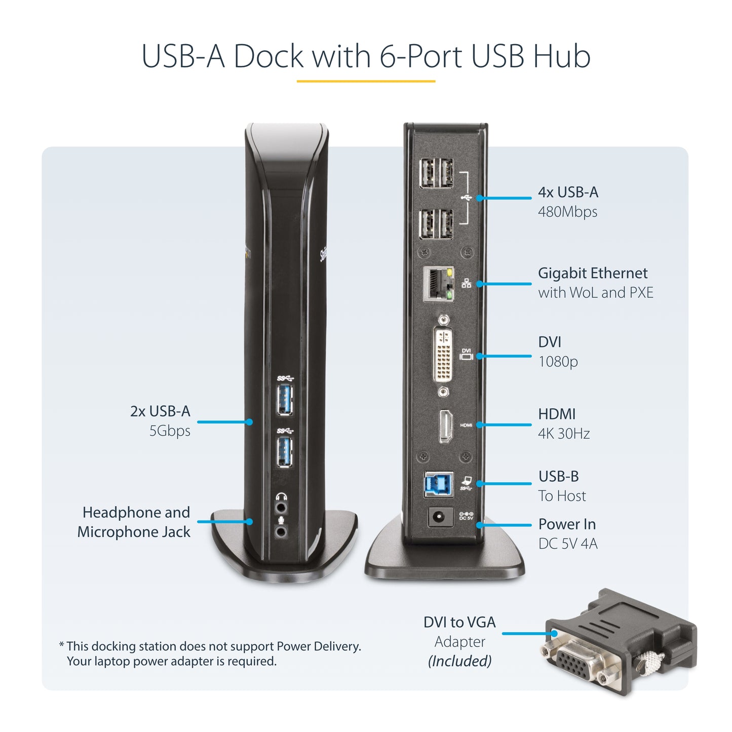 StarTech.com USB3SDOCKHD laptop dock/port replicator Wired USB 3.2 Gen 1 (3.1 Gen 1) Type-B Black