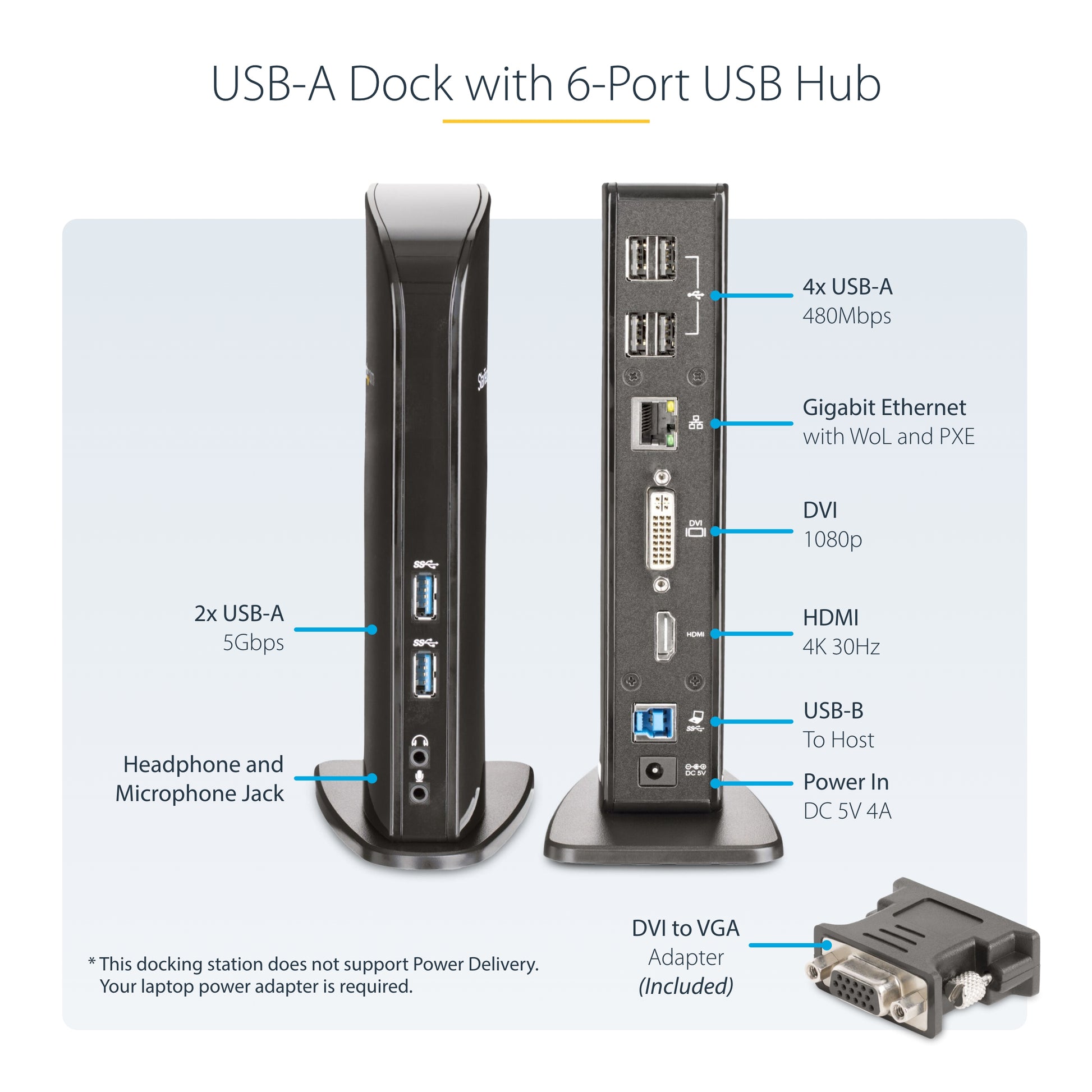 StarTech.com USB3SDOCKHD laptop dock/port replicator Wired USB 3.2 Gen 1 (3.1 Gen 1) Type-B Black