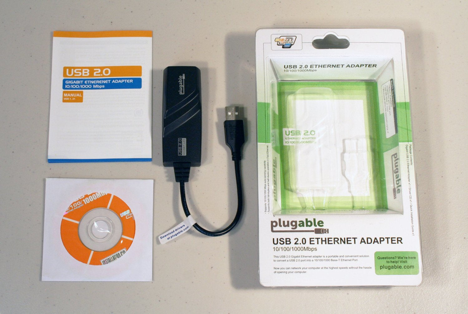 Plugable Technologies USB2-E1000 network card Ethernet