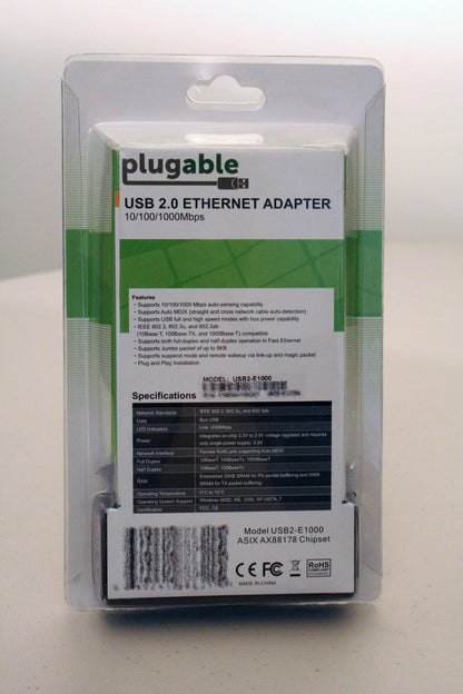 Plugable Technologies USB2-E1000 network card Ethernet