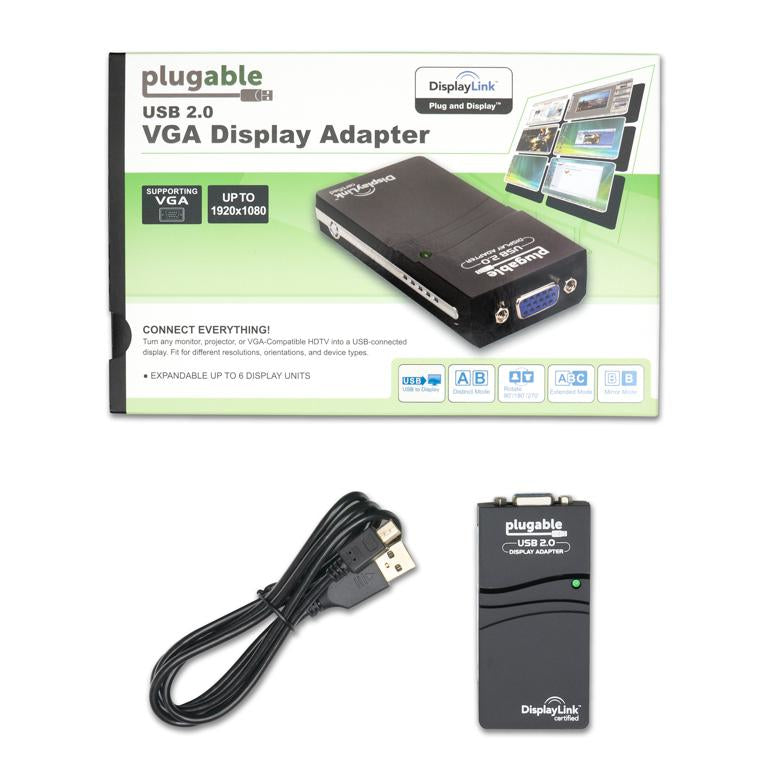 Plugable Technologies USB-VGA-165 USB graphics adapter 1920 x 1080 pixels Black