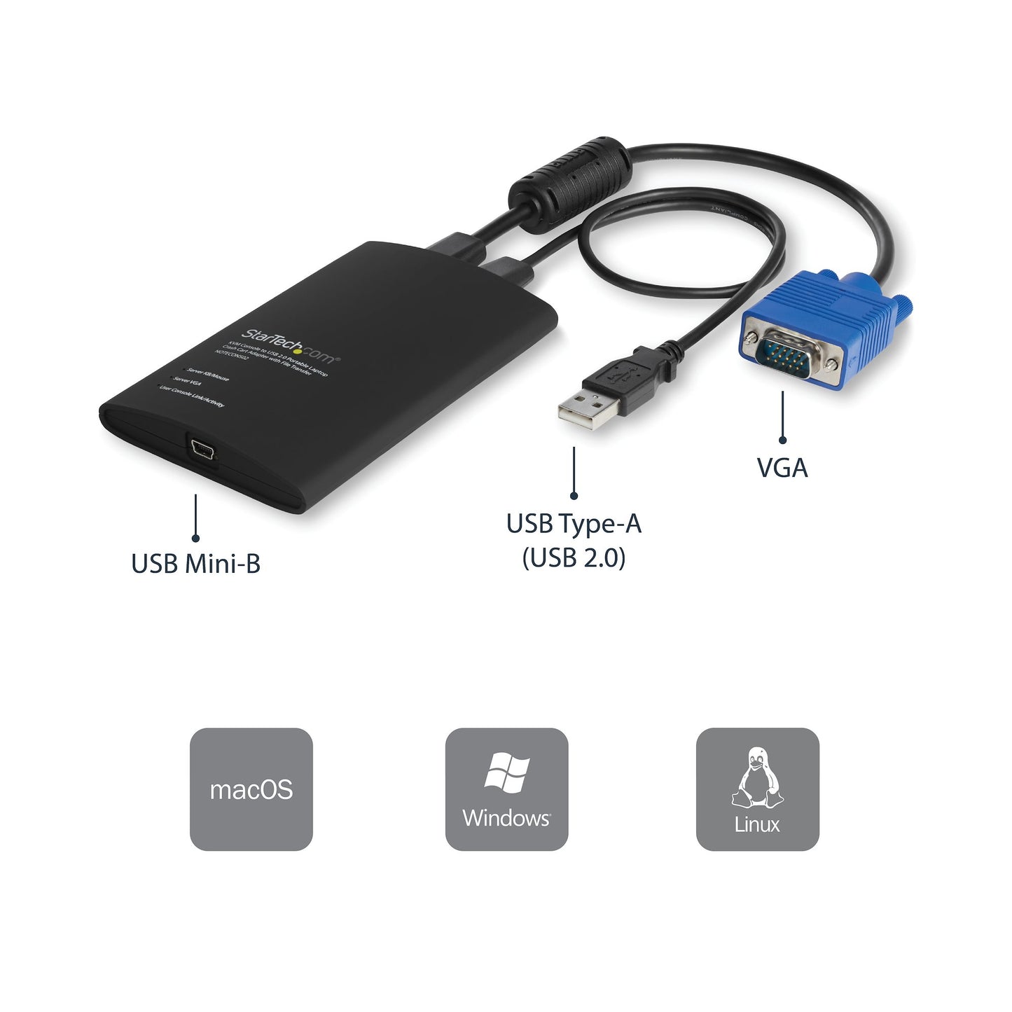 StarTech.com NOTECONS02 KVM switch Black