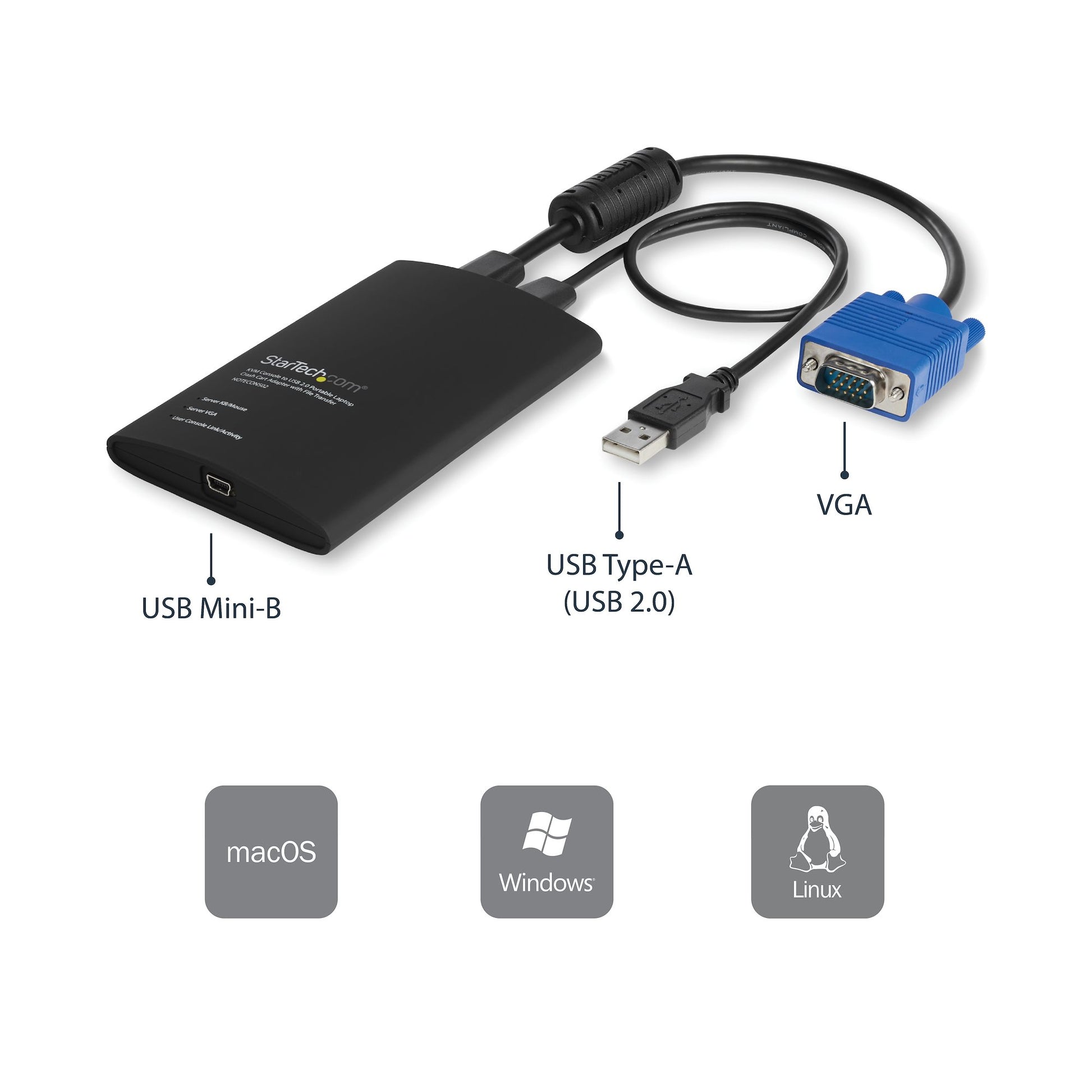 StarTech.com NOTECONS02 KVM switch Black