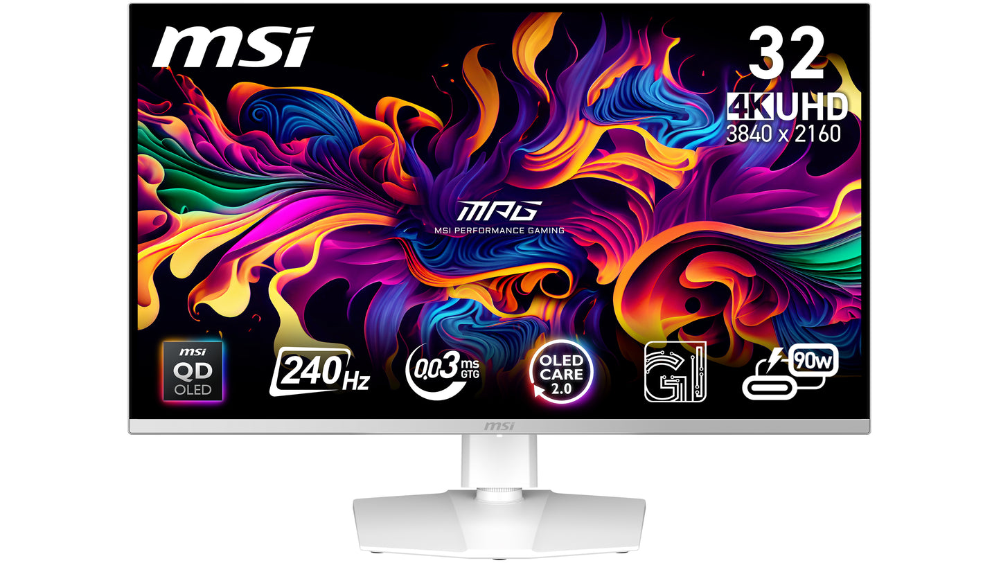 MSI MPG 321URXW QD-OLED computer monitor 31.5" 3840 x 2160 pixels 4K Ultra HD White