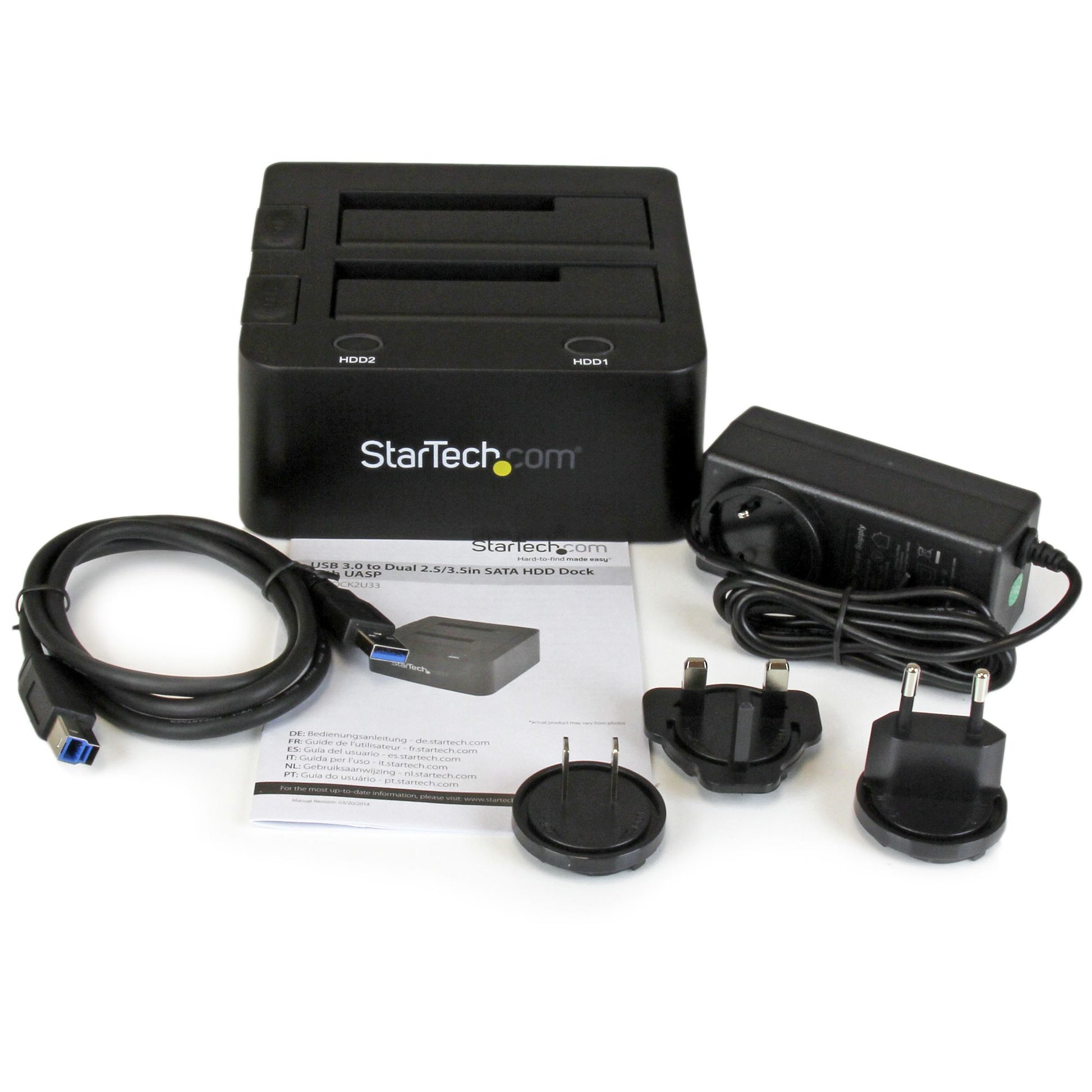 StarTech.com SDOCK2U33 storage drive docking station USB 3.2 Gen 1 (3.1 Gen 1) Type-B Black