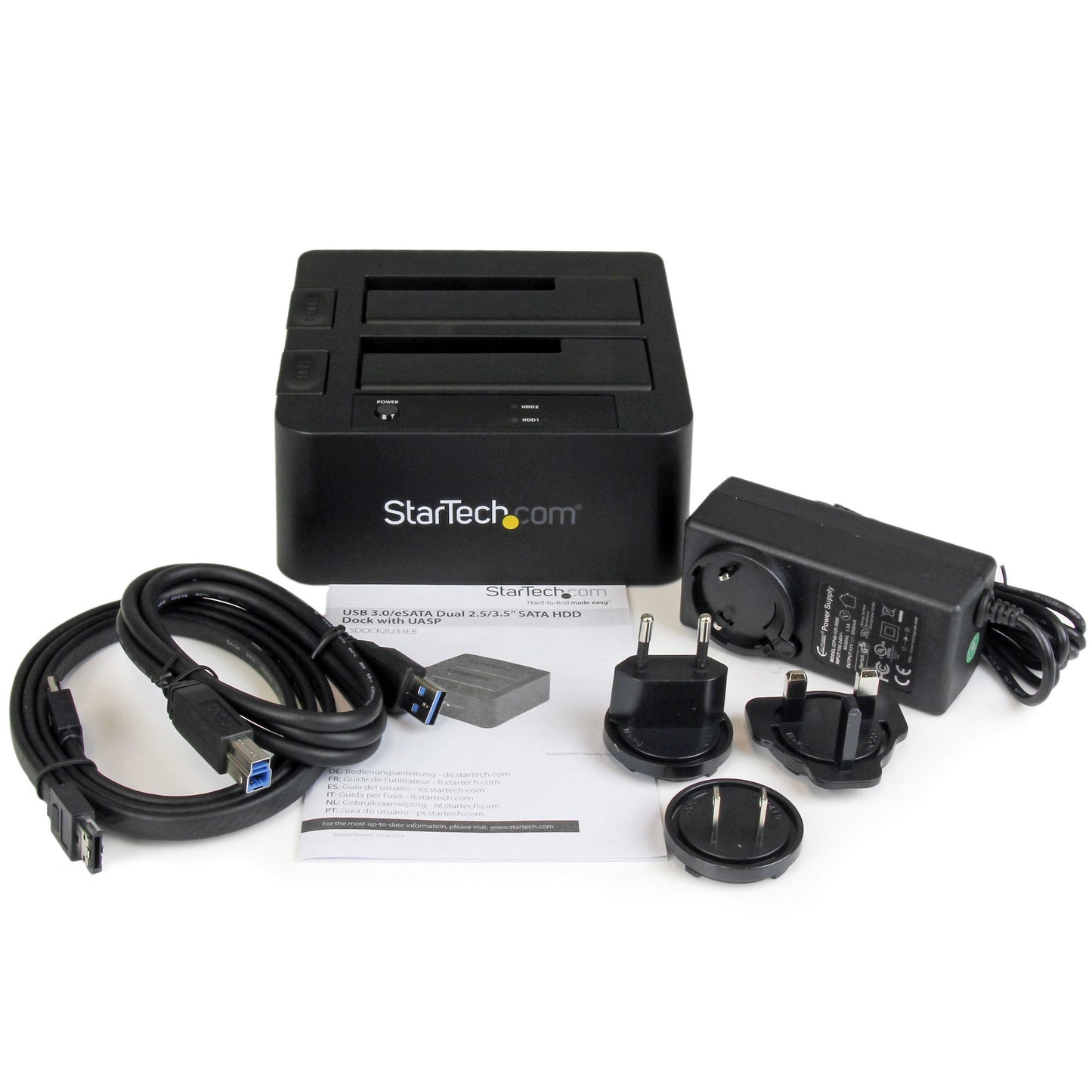 StarTech.com SDOCK2U33EB storage drive docking station USB 3.2 Gen 1 (3.1 Gen 1) Type-B Black