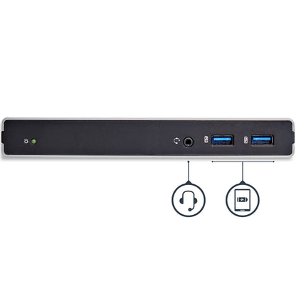 StarTech.com USB3SDOCKDD laptop dock/port replicator Wired USB 3.2 Gen 1 (3.1 Gen 1) Type-B Black, Silver