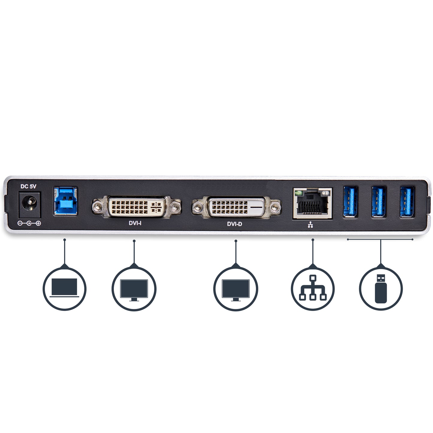 StarTech.com USB3SDOCKDD laptop dock/port replicator Wired USB 3.2 Gen 1 (3.1 Gen 1) Type-B Black, Silver