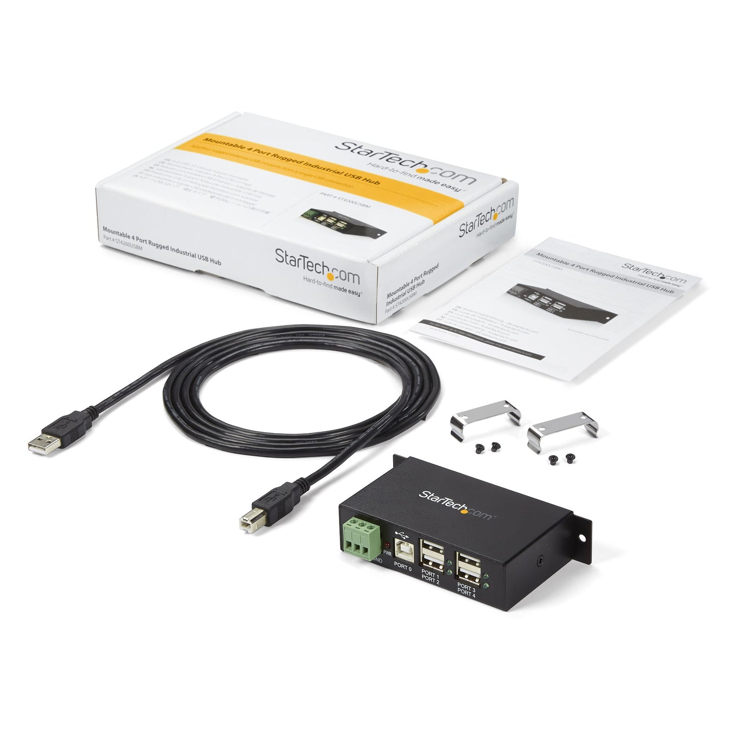 StarTech.com ST4200USBM interface hub USB 2.0 Type-B 480 Mbit/s Black