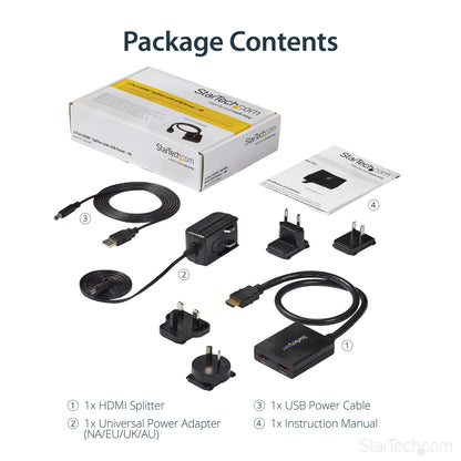 StarTech.com ST122HD4KU video splitter HDMI 2x HDMI