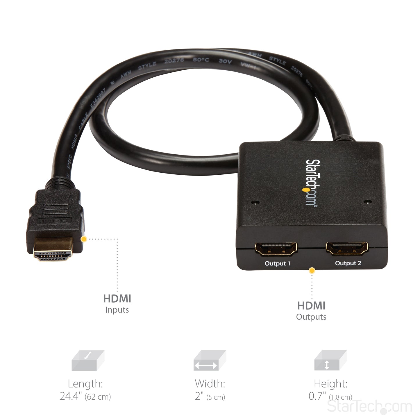StarTech.com ST122HD4KU video splitter HDMI 2x HDMI