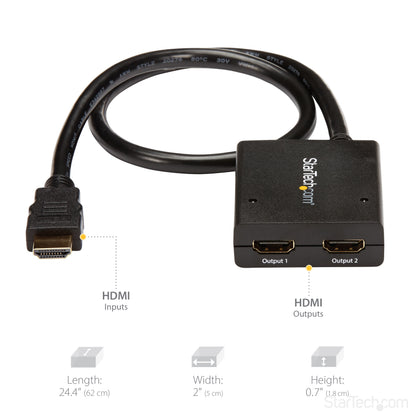 StarTech.com ST122HD4KU video splitter HDMI 2x HDMI
