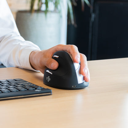 R-Go Tools Ergonomic mouse R-Go HE Break with break software, large (hand size ? 185 mm), left-handed, Bluetooth, black