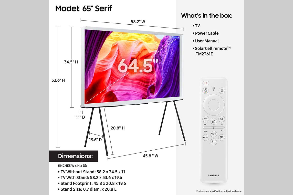 Samsung The Serif QN65LS01DAF 65" 4K Ultra HD Smart TV Wi-Fi White