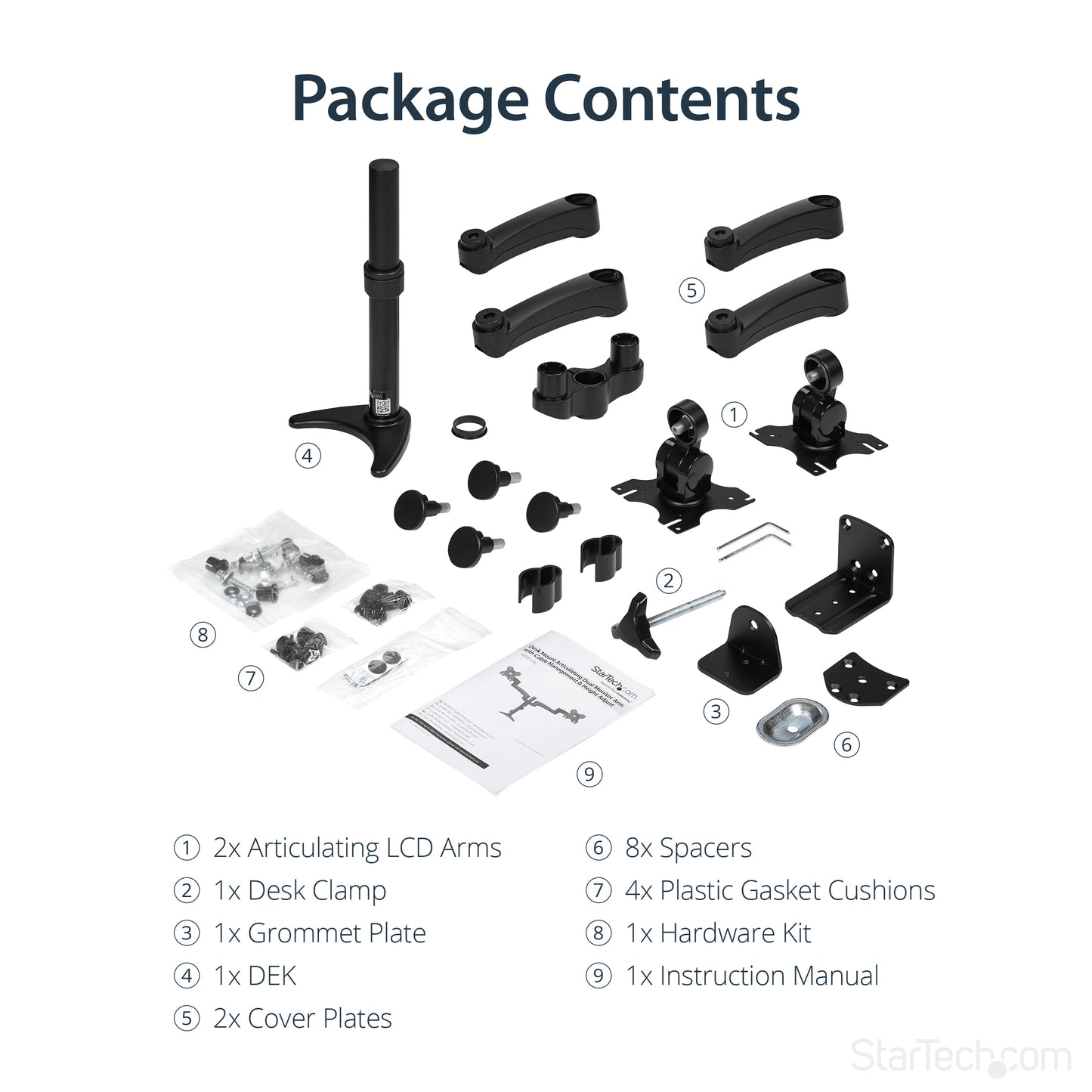 StarTech.com ARMDUAL monitor mount / stand 24" Desk Black