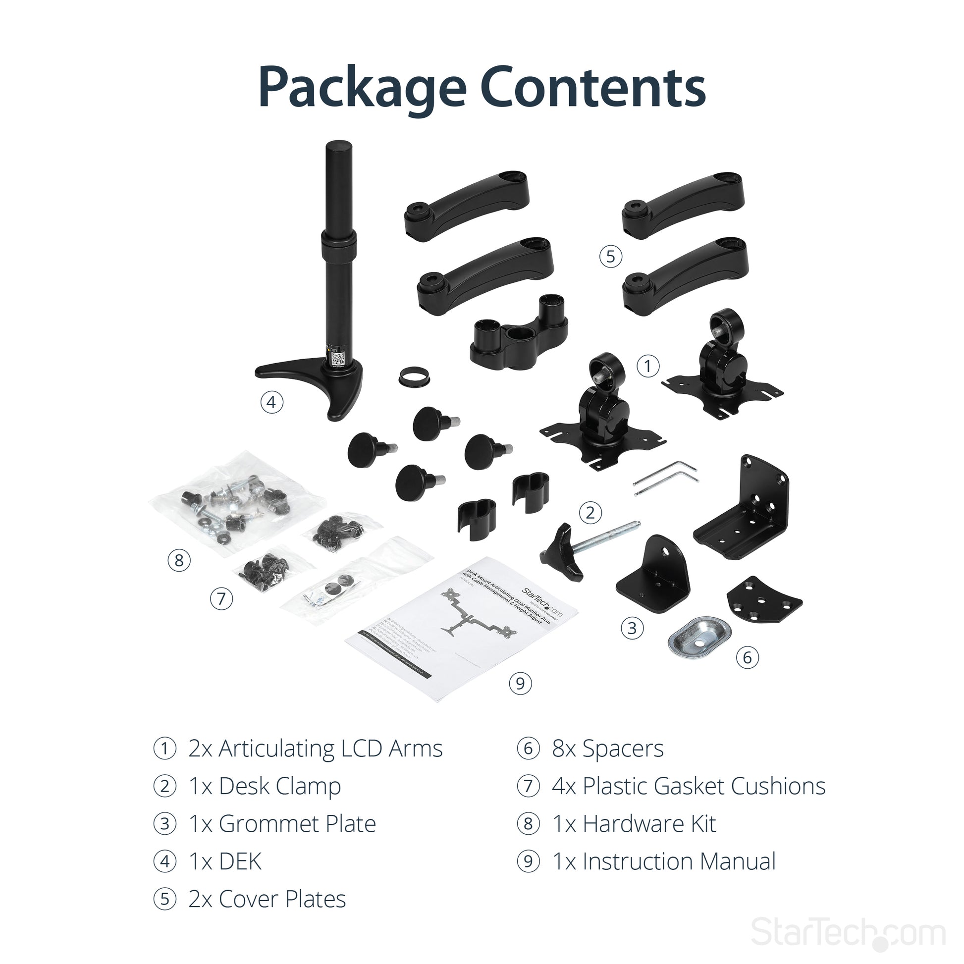 StarTech.com ARMDUAL monitor mount / stand 24" Desk Black