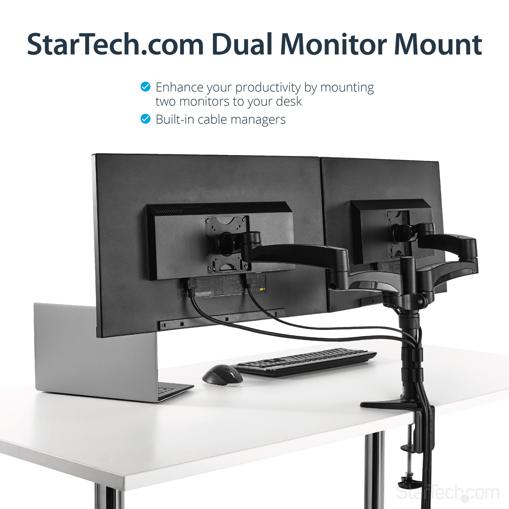 StarTech.com ARMDUAL monitor mount / stand 24" Desk Black