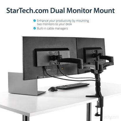 StarTech.com ARMDUAL monitor mount / stand 24" Desk Black