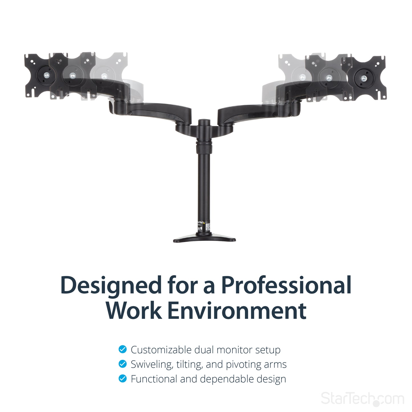 StarTech.com ARMDUAL monitor mount / stand 24" Desk Black