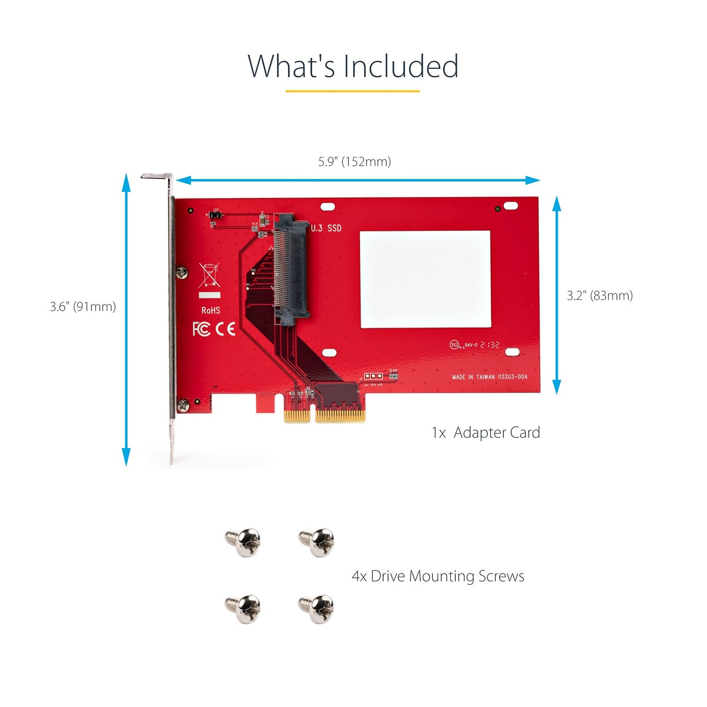 StarTech.com PEX4SFF8639U3 interface cards/adapter Internal U.3
