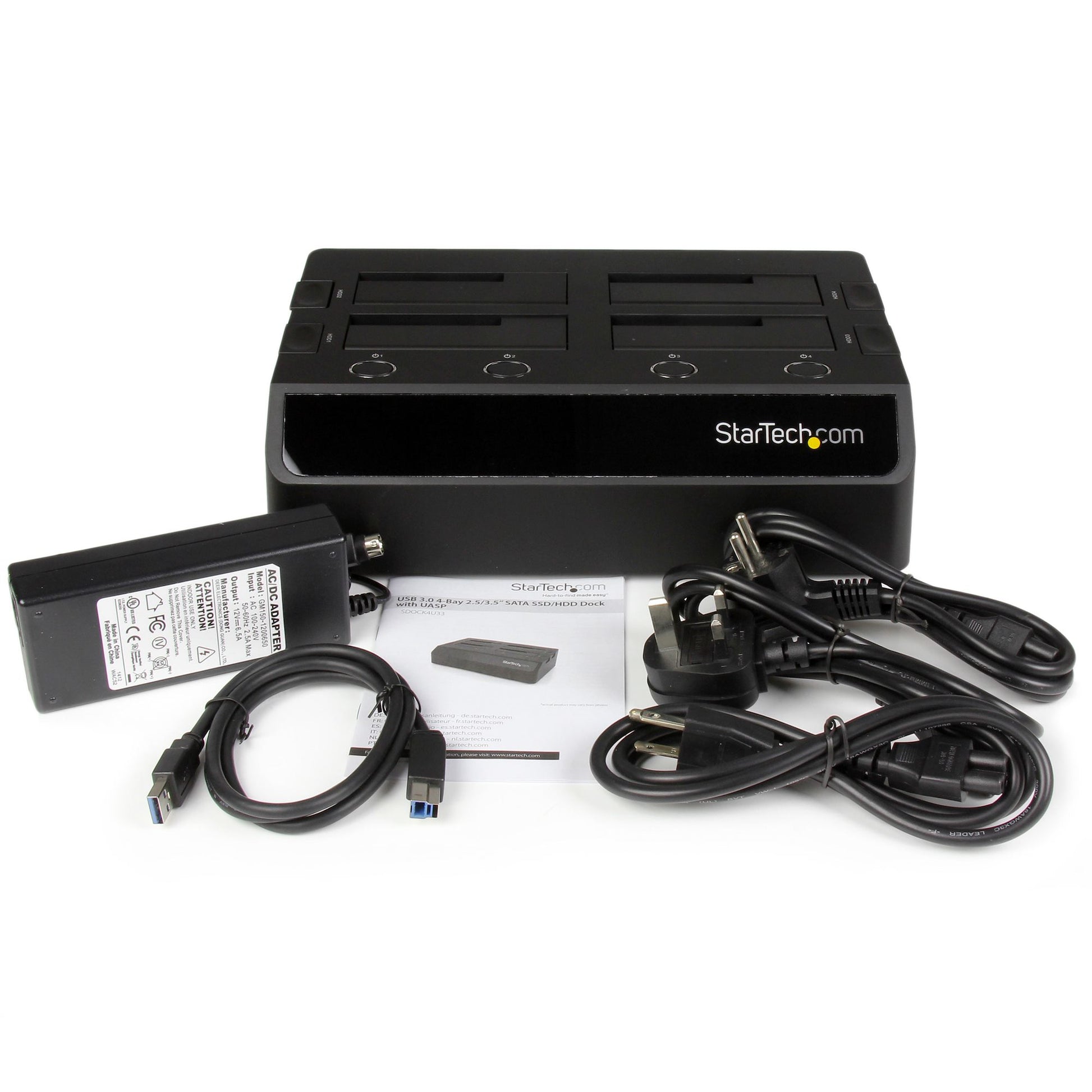StarTech.com SDOCK4U33 storage drive docking station USB 3.2 Gen 1 (3.1 Gen 1) Type-B Black