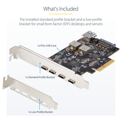 StarTech.com PS4C3IA3-USB-C-CARD interface cards/adapter Internal USB Type-C