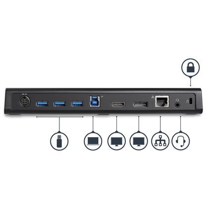 StarTech.com USB3DOCKHDPC laptop dock/port replicator Wired USB 3.2 Gen 1 (3.1 Gen 1) Type-B Black