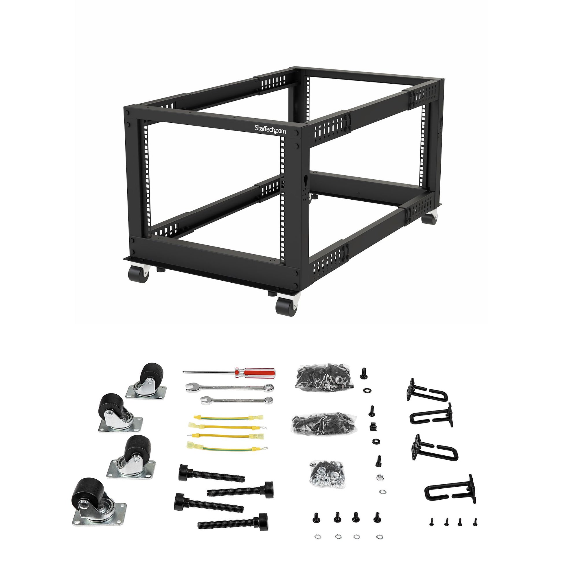 StarTech.com 4POSTRACK12U rack cabinet 12U Freestanding rack Black