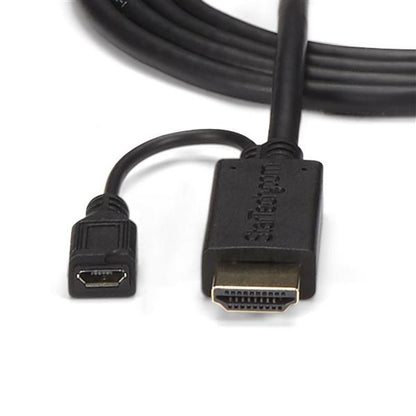 StarTech.com HD2VGAMM10 video cable adapter 118.1" (3 m) VGA (D-Sub) HDMI + Micro USB Black