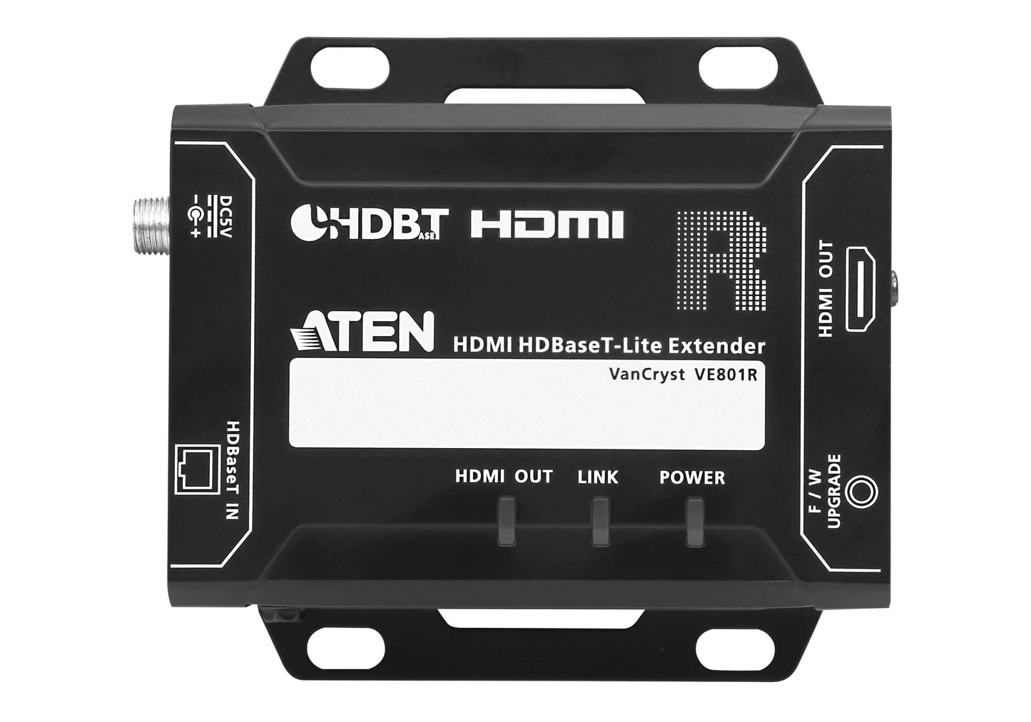 ATEN VE801R AV extender AV receiver Black