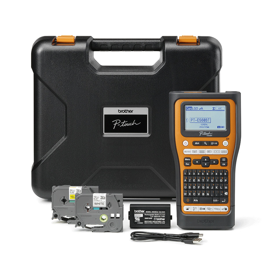 Brother PT-E560BTVP label printer Thermal transfer 180 x 180 DPI 20 mm/sec Wired & Wireless HSE/TZe Bluetooth QWERTY