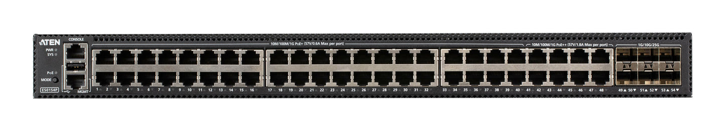 ATEN ES0154P network switch Managed L2+ Gigabit Ethernet (10/100/1000) Power over Ethernet (PoE) Black