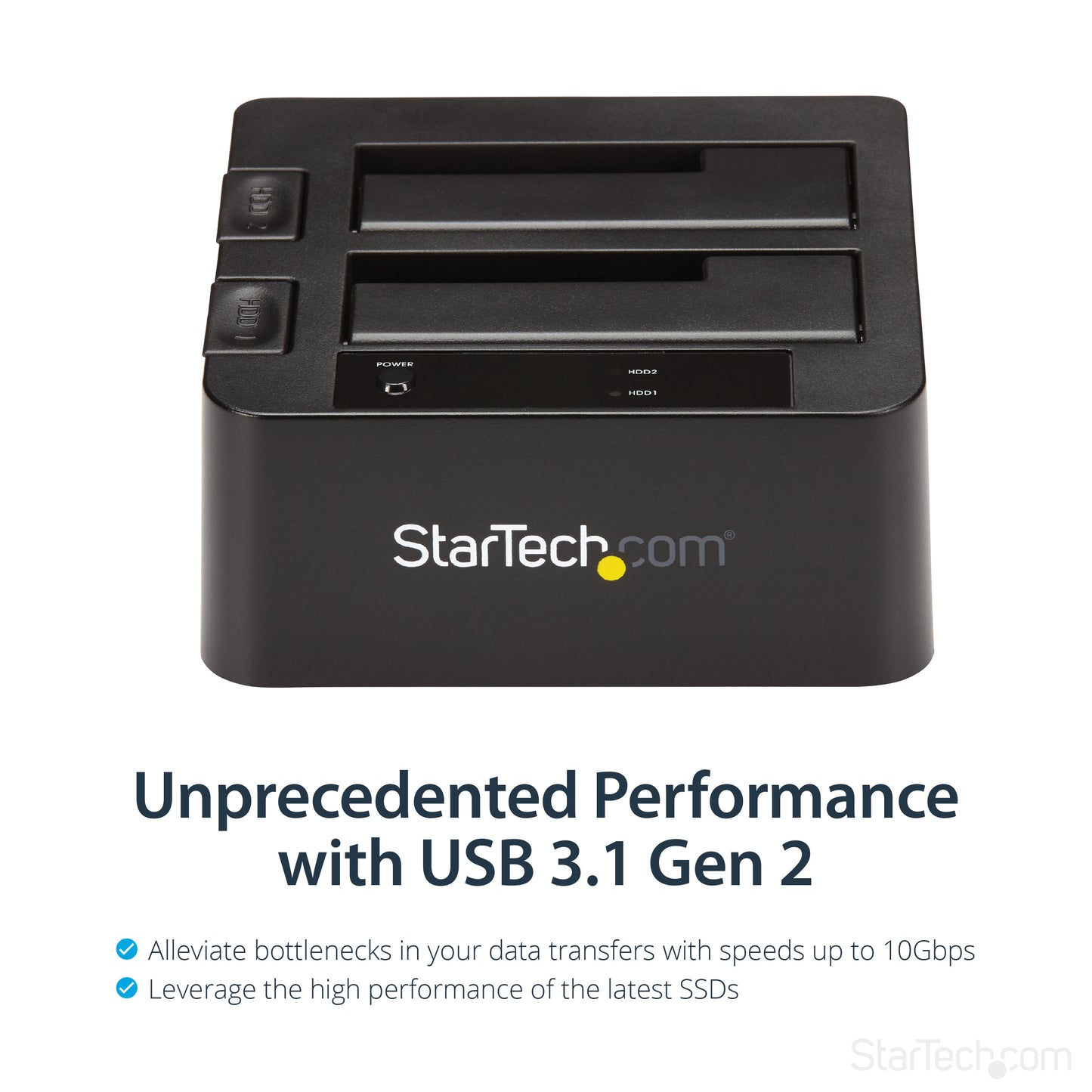 StarTech.com SDOCK2U313 storage drive docking station USB 3.2 Gen 2 (3.1 Gen 2) Type micro-B Black