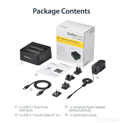StarTech.com SDOCK2U313 storage drive docking station USB 3.2 Gen 2 (3.1 Gen 2) Type micro-B Black