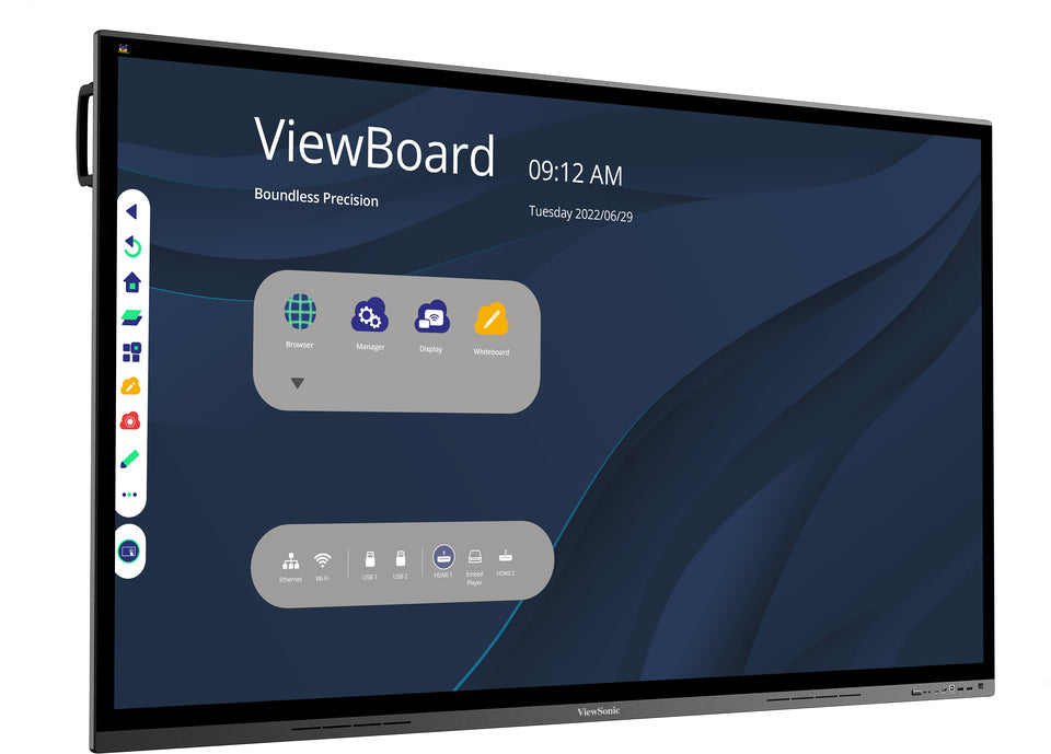 Viewsonic IFP8662 signage display Interactive flat panel 86" LED Wi-Fi 350 cd/m² 4K Ultra HD Black Touchscreen Built-in processor Android 8.0